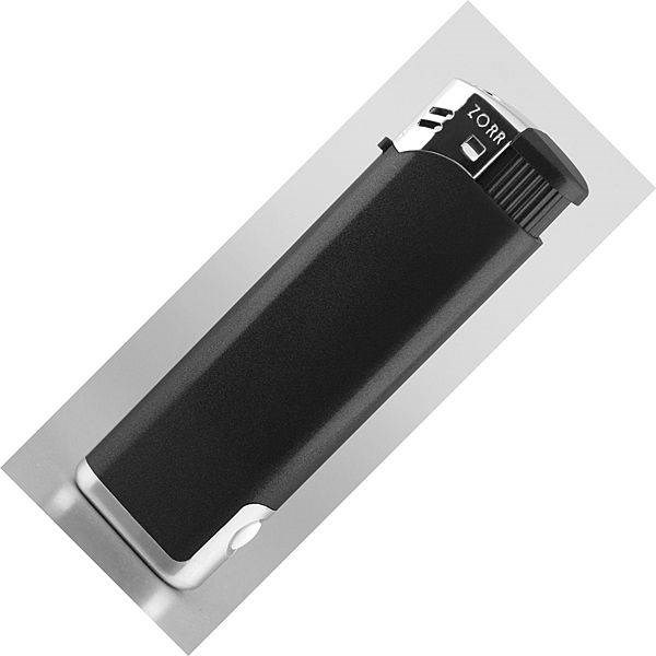 Obrázky: Plnitelný piezo zapalovač s LED světlem, černý