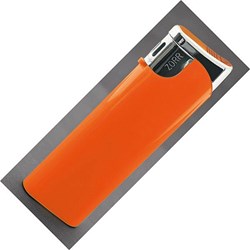 Obrázky: Oranžový plnitelný piezo zapalovač, stříbrný vršek