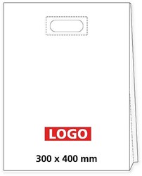 Obrázky: Taška LDPE ztužený průhmat 30*40cm s potiskem 1/0