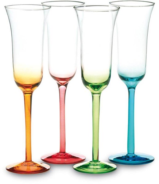 Obrázky: Sada 4 flétnových různobarevných sklenic na sekt, Obrázek 3