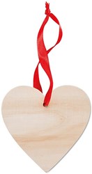 Obrázky: Dřevěná ozdoba-srdce s červenou stuhou