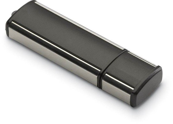 Obrázky: Lineaflash černo-stříbrný USB disk s uzávěrem 1GB