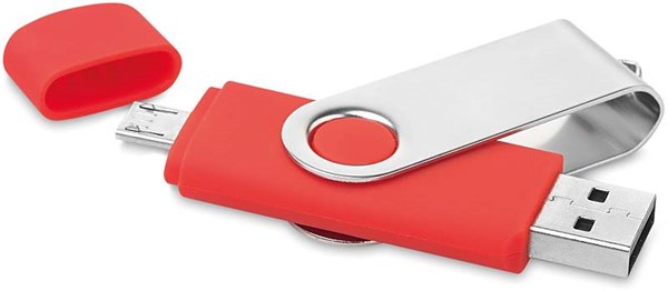 Obrázky: OTG Twister flash disk 1 GB s micro USB,červený, Obrázek 4
