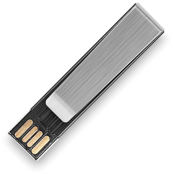 Obrázky: Černý hliníkový flash disk 1GB s klipem