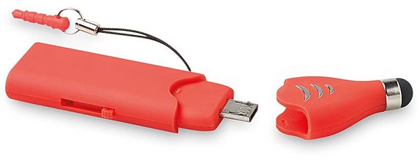 Obrázky: OTG Touch USB flash disk 2 GB se stylusem,červený, Obrázek 4
