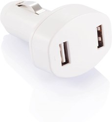 Obrázky: Bílá autonabíječka se dvěma USB výstupy