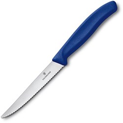 Obrázky: Modrý steakový nůž VICTORINOX 11cm, vlnkové ostří