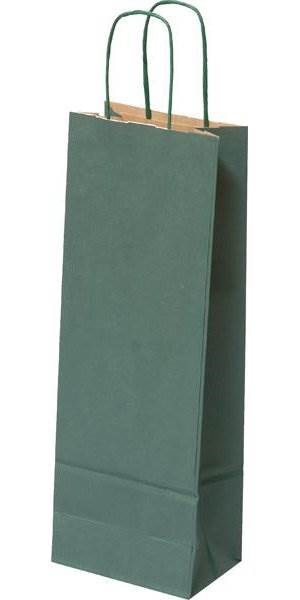 Obrázky: Papírová taška 15x8x40 cm, kroucená šňůra, zelená