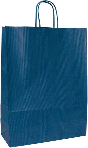 Obrázky: Papírová taška modrá 18x8x25 cm, kroucená šňůra