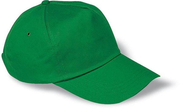 Obrázky: Zelená pětipanelová bavlněná baseballová čepice