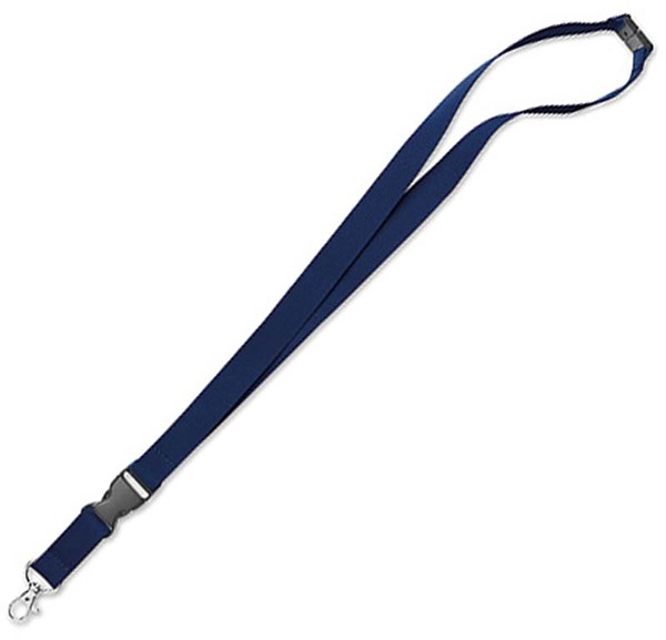 Obrázky: Tm.modrá šňůrka na krk 20x520 s klipem a karabinou