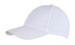 Obrázky: Bílá šestidílná polyesterová čepice se síťovinou