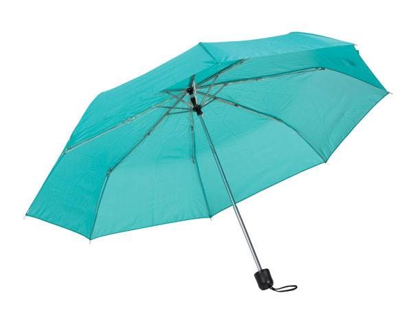 Obrázky: Zeleno-tyrkysový třídílný skládací deštník