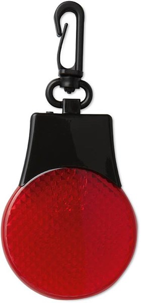 Obrázky: Bezpečnostní 3x LED odrazka s karabinou, červená