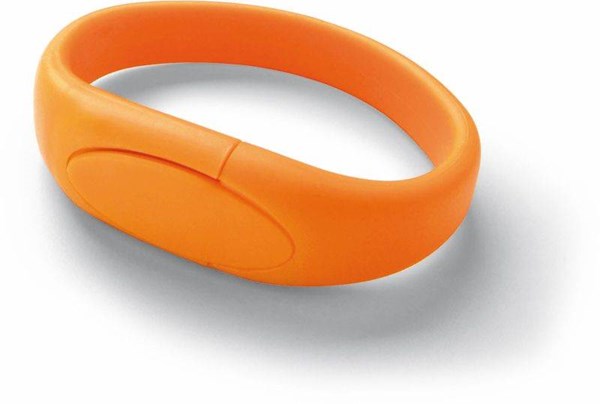 Obrázky: USB flash disk oranžový náramek 2GB