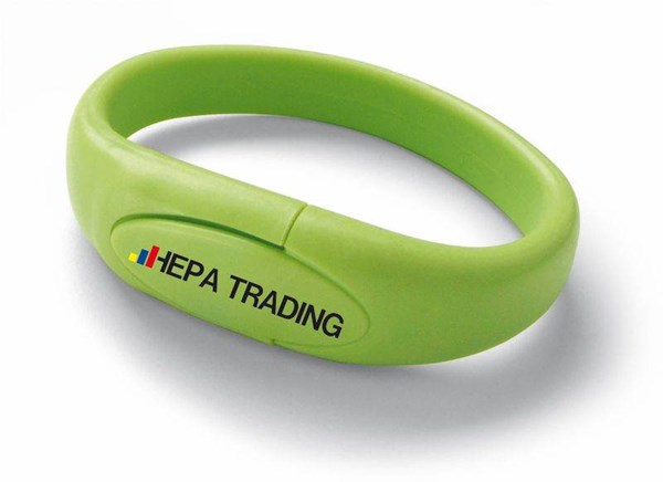 Obrázky: USB flash disk, zelený náramek 16GB