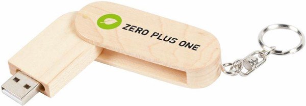 Obrázky: Otočný USB flash disk 2GB ze světlého dřeva