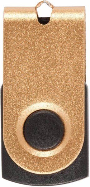 Obrázky: Mini zlatý USB flash disk hliníkový 2GB