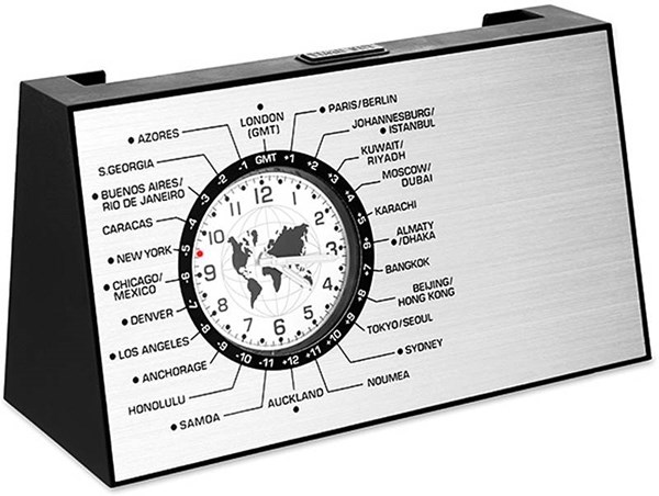 Obrázky: Otáčecí stolní kovové hodiny se světovým časem