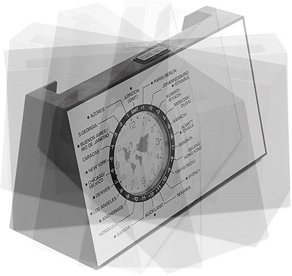 Obrázky: Otáčecí stolní kovové hodiny se světovým časem, Obrázek 2
