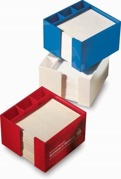 Obrázky: Červený box na papírky a na tužky (bez náplně)