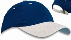 Obrázky: Modrá šestidílná čepice s přírodním kšiltem
