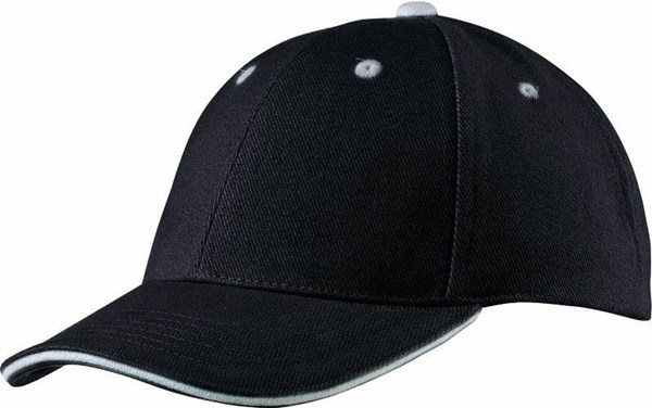 Obrázky: Černá šestidílná keprová baseballová čepice, Obrázek 1
