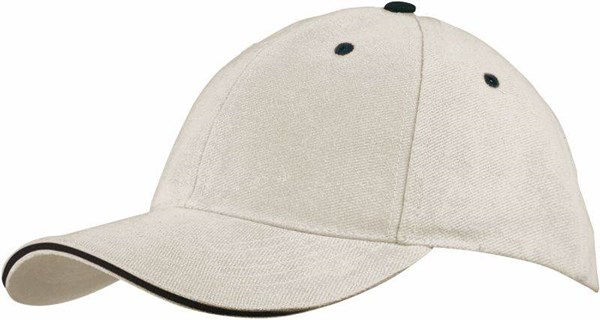 Obrázky: Přírodní šestidílná keprová baseballová čepice, Obrázek 1