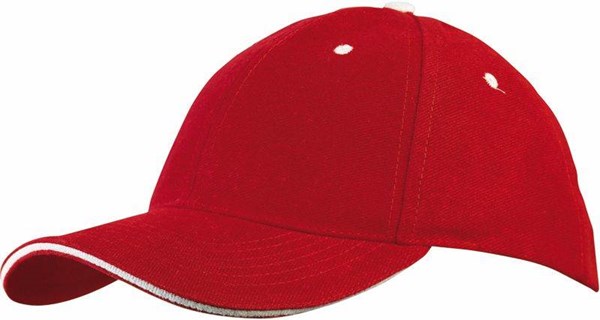 Obrázky: Červená šestidílná keprová baseballová čepice, Obrázek 2