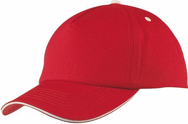 Obrázky: Červená čepice s nízkým profilem, sendvičový kšilt