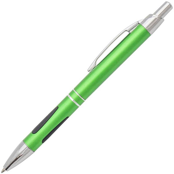 Obrázky: Zelené kombinované plast/kov kuličkové pero ATUL PLUS s pryž. prvky