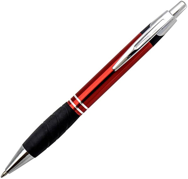 Obrázky: Červené kovové kuličkové pero BIRD s pryží, Obrázek 1