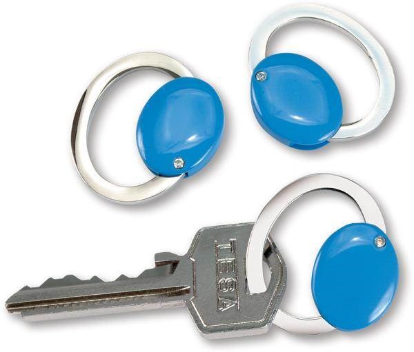Obrázky: Přívěsek na klíče s modrým oválem a krystalem, Obrázek 1