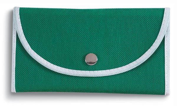 Obrázky: Zelená skládací nákupní taška Foldy s bílým lemem