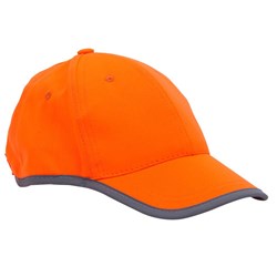 Obrázky: Oranžová dětská šestidílná čepice s reflex.okrajem
