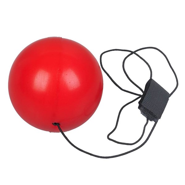 Obrázky: Antistresový míček na gumičce, červený