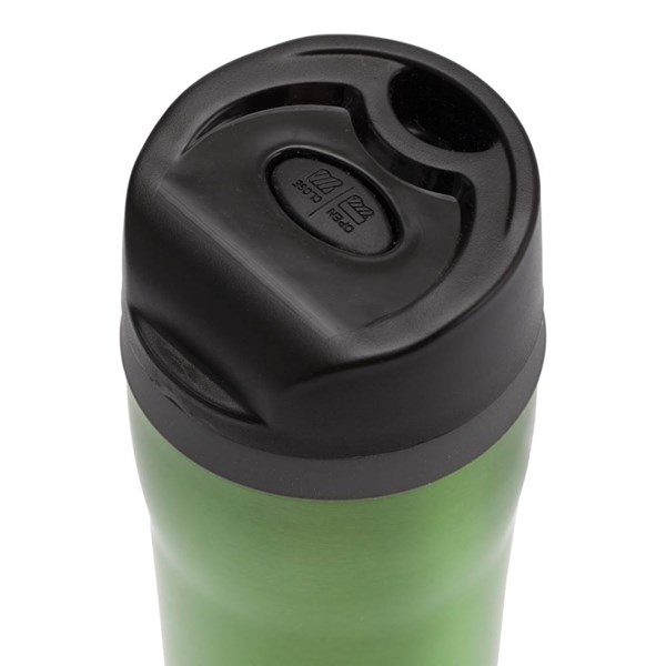 Obrázky: Zelený nerez.termohrnek 350 ml s push-up uzávěrem, Obrázek 2