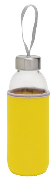 Obrázky: Skleněná láhev 450 ml s poutkem ve žlutém obalu