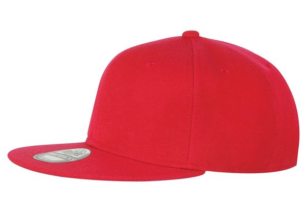 Obrázky: Akrylová čepice červená s plochým kšiltem