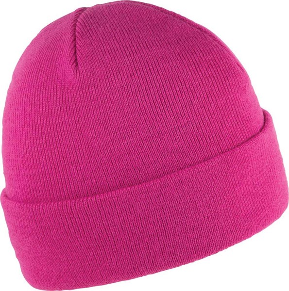 Obrázky: Zimní dvojvrstvá akrylová pletená čepice s lemem růžová