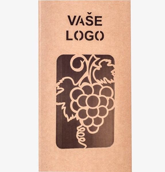 Obrázky: Papírová krabice na 1 láhev s motivem hroznu,laser, Obrázek 3