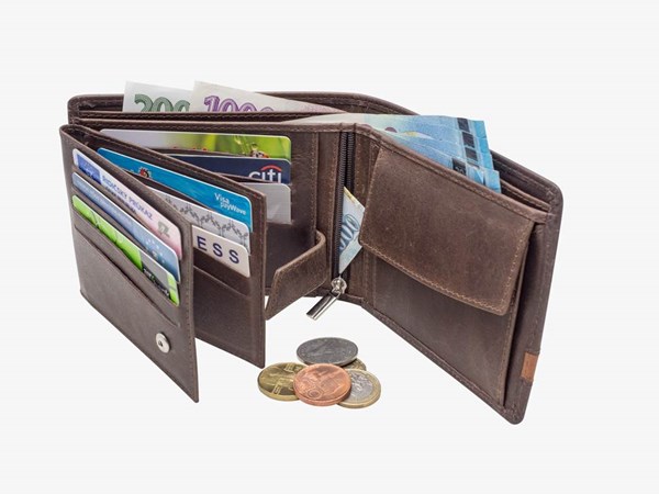 Obrázky: Pánská kožená peněženka z matné hnědé kůže, Obrázek 2