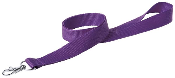 Obrázky: Fialová šňůrka na krk 20x450 s karabinou, Obrázek 2