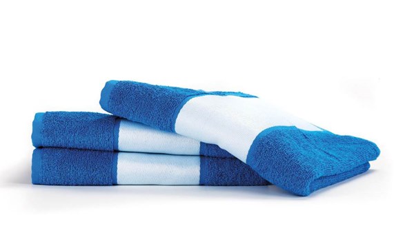 Obrázky: Stř.modrý ručník PRINT s tiskem 400 g/m2, od 50 ks