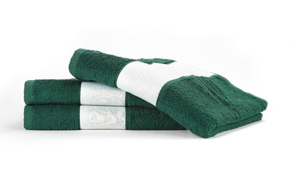 Obrázky: Tm.zelený ručník PRINT 400 g/m2, bílá bordura