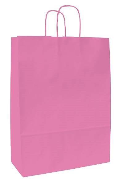 Obrázky: Papírová taška růžová 23x10x32 cm, kroucená šňůra