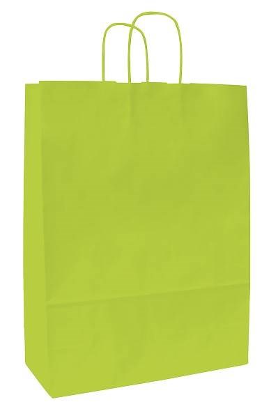 Obrázky: Papírová taška zelená 23x10x32 cm, kroucená šňůra