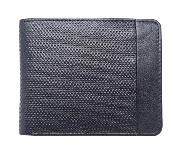Obrázky: Pánská černá kožená peněženka z lesklé kůže s ražbou