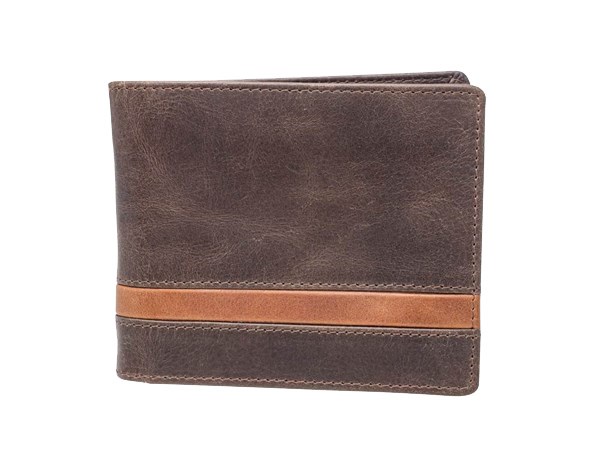 Obrázky: Pánská kožená peněženka z matné hnědé kůže
