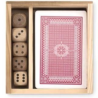 Obrázky: Sada karet a kostek v dřevěné krabičce